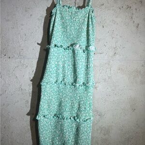 No Boundaries Green Floral Maxi Dress